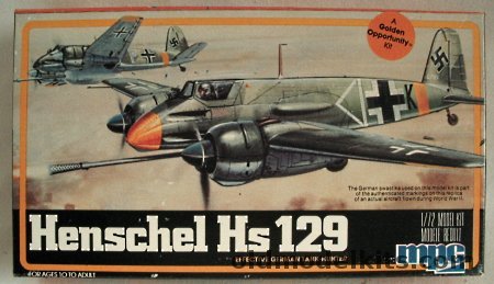 MPC 1/72 Henschel HS-129  - Panzer Gruppe Stab IV Russia '44/45 (ex Airfix), 1-4103 plastic model kit